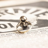 Anello Toi et Moi antico in oro 18K e argento con diamanti, anni '10/'20