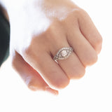 Bague Art Déco en platine avec diamants (environ 0,70 ct au centre), années 1930