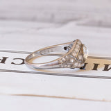 Bague Art Déco en platine avec diamants (environ 0,70 ct au centre), années 1930