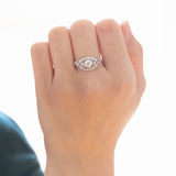 Bague Art Déco en platine avec diamants (environ 0,70 ct au centre), années 1930