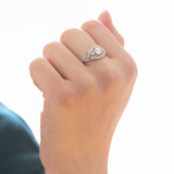 Bague Art Déco en platine avec diamants (environ 0,70 ct au centre), années 1930