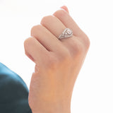 Bague Art Déco en platine avec diamants (environ 0,70 ct au centre), années 1930