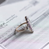 Anello Art Déco in oro 14K e argento con diamanti (1.30ctw ca.) e rubini, anni '30