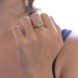 Anello vintage in oro 14K con diamanti, anni '60