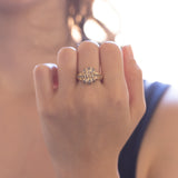 Anello vintage in oro 14K con diamanti, anni '60