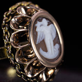 Anello in oro 18K con cammeo raffigurante l'Archangelo Michele, primi anni del '900 - Antichità Galliera