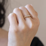 Anello antico in oro 18K con diamanti di taglio vecchio (0.50ctw ca.), anni '10/'20