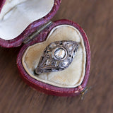 Anello Art Déco in oro 18K con diamanti, anni '20/'30