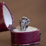 Anello Art Déco in oro 18K con diamanti, anni '20/'30