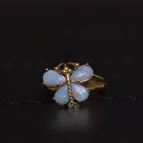 Anello vintage in oro 14K con opali, anni '60