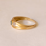 18K gold band ring with emerald, 60s / 70s