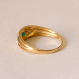 18K gold band ring with emerald, 60s / 70s