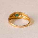18K gold band ring with emerald, 60s / 70s