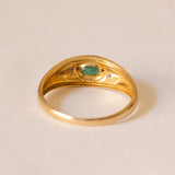 18K gold band ring with emerald, 60s / 70s