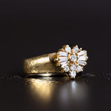 Fede con cuore vintage in oro 14K e diamanti, anni '60