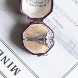 Anello vintage in oro bianco 18K con diamanti, anni '60