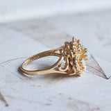 Bague vintage en or 14 carats avec opales, années 50/60