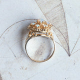 Bague vintage en or 14 carats avec opales, années 50/60