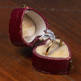 Anello convertito da spilla in oro 18K e argento con diamanti, primi del '900