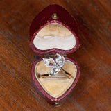 Anello convertito da spilla in oro 18K e argento con diamanti, primi del '900