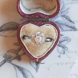 Anello vintage in oro bianco 18K con diamanti (centrale di 0.40ct ca.), anni '60