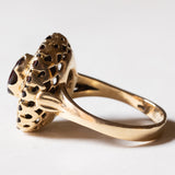 Anello vintage in oro 18K con granati, anni ‘60
