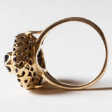 Anello vintage in oro 18K con granati, anni ‘60