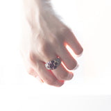 14K gold ring with natural rubies and diamonds, 1980s