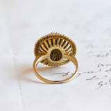 Anello vintage in oro 18K con diamante e rubini, anni '40/'50
