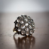 Anello antico a toppa in oro 18K e argento con diamanti, primi anni del '900 - Antichità Galliera