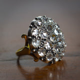 Anello antico a toppa in oro 18K e argento con diamanti, primi anni del '900 - Antichità Galliera