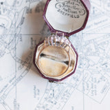 Anello vintage in oro 14K con rubino e diamanti, anni '60