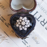 Anello a margherita vintage in oro bianco 14K con diamanti (0.91ctw ca.), anni '60