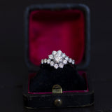 Anello vintage in oro bianco 18K con diamanti (1.30ctw ca.), anni '60/'70