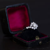 Anello vintage in oro bianco 18K con diamanti (1.30ctw ca.), anni '60/'70