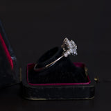 Anello vintage in oro bianco 18K con diamanti (1.30ctw ca.), anni '60/'70