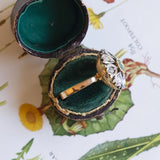 18K gold and silver ring with emerald and diamonds, 1940s