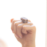 Bague ancienne en or 12 carats et argent, avec micromosaïque et aventurine, première moitié du XIXe siècle (1801-1850)