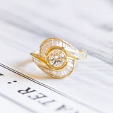 Anello vintage in oro 18K con diamanti (2.71ctw ca.), anni '70