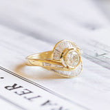 Anello vintage in oro 18K con diamanti (2.71ctw ca.), anni '70