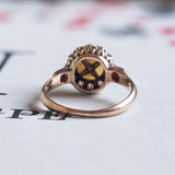 Antique 18K gold ring with pearl and diamonds, early 1900s