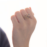 Vintage 14K gold ring with diamond, sapphires and rubies, 1970s