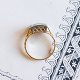 Anello antico in oro 18K e argento con diamanti di taglio rosetta, primi del '900