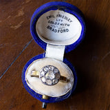 Anello antico in oro 18K e argento con diamanti, primi del '900