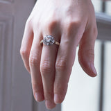 Anello antico in oro 18K e argento con diamanti, primi del '900