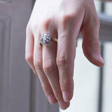 Anello antico in oro 18K e argento con diamanti, primi del '900