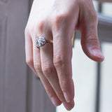 Anello antico in oro 18K e argento con diamanti, primi del '900