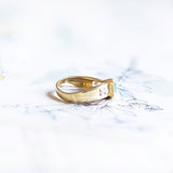 Anello in oro 18K con smeraldo e diamanti (0.40ctw ca.), anni '80