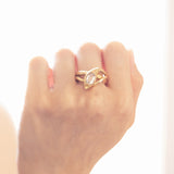 Anello a serpente in oro 18K con diamante (0.80ct ca.), anni '60