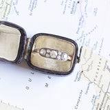 Bague ancienne en or 14 carats et diamants en argent (environ 0,70 ct), début des années 1900